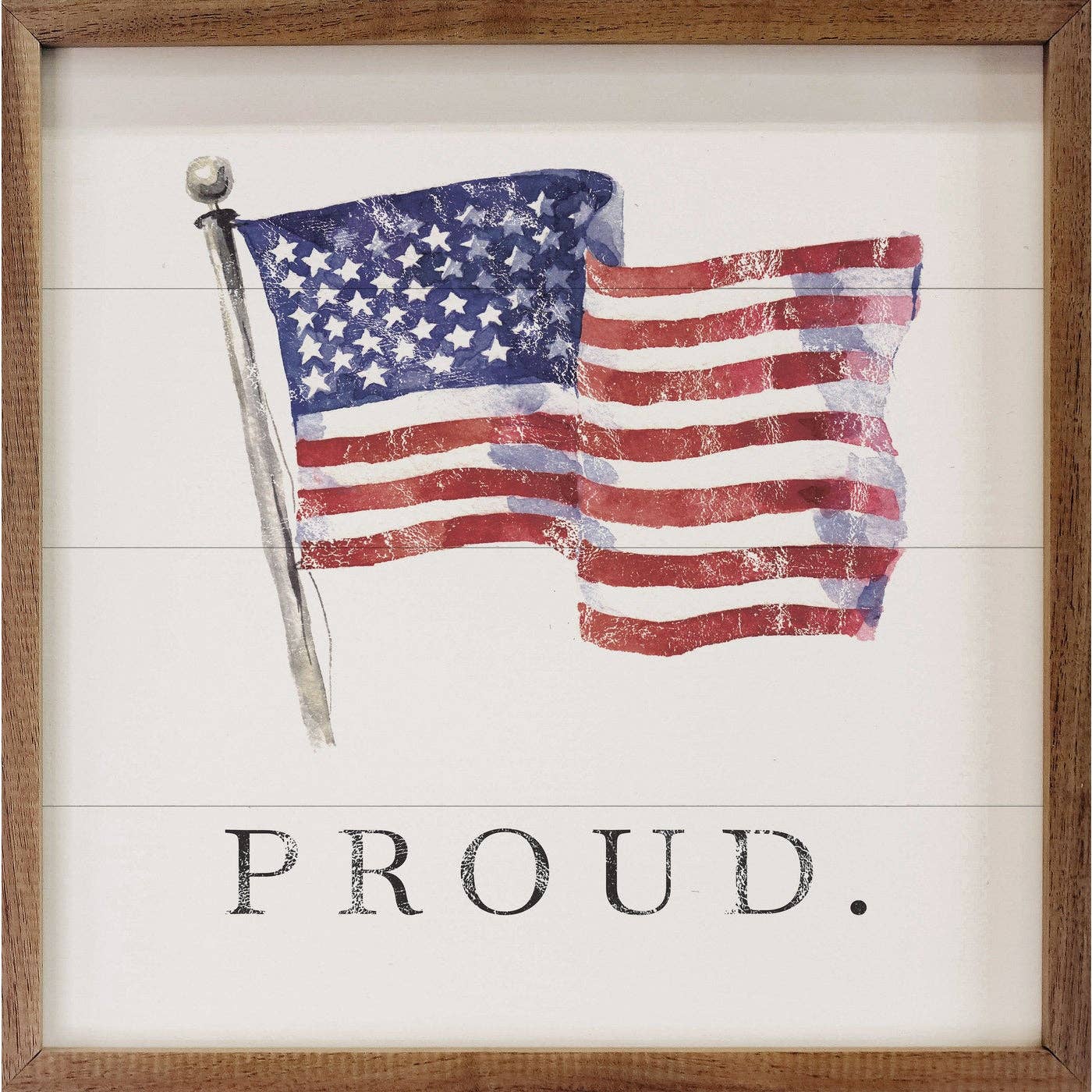 Proud American Flag White