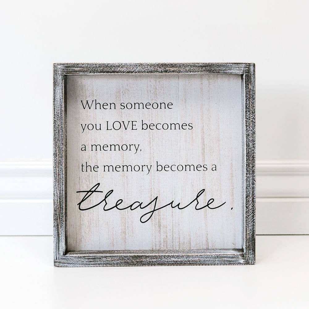 19226 - 10x10x1.5 frmd sign (MEMRY TRSR) wh/bk
