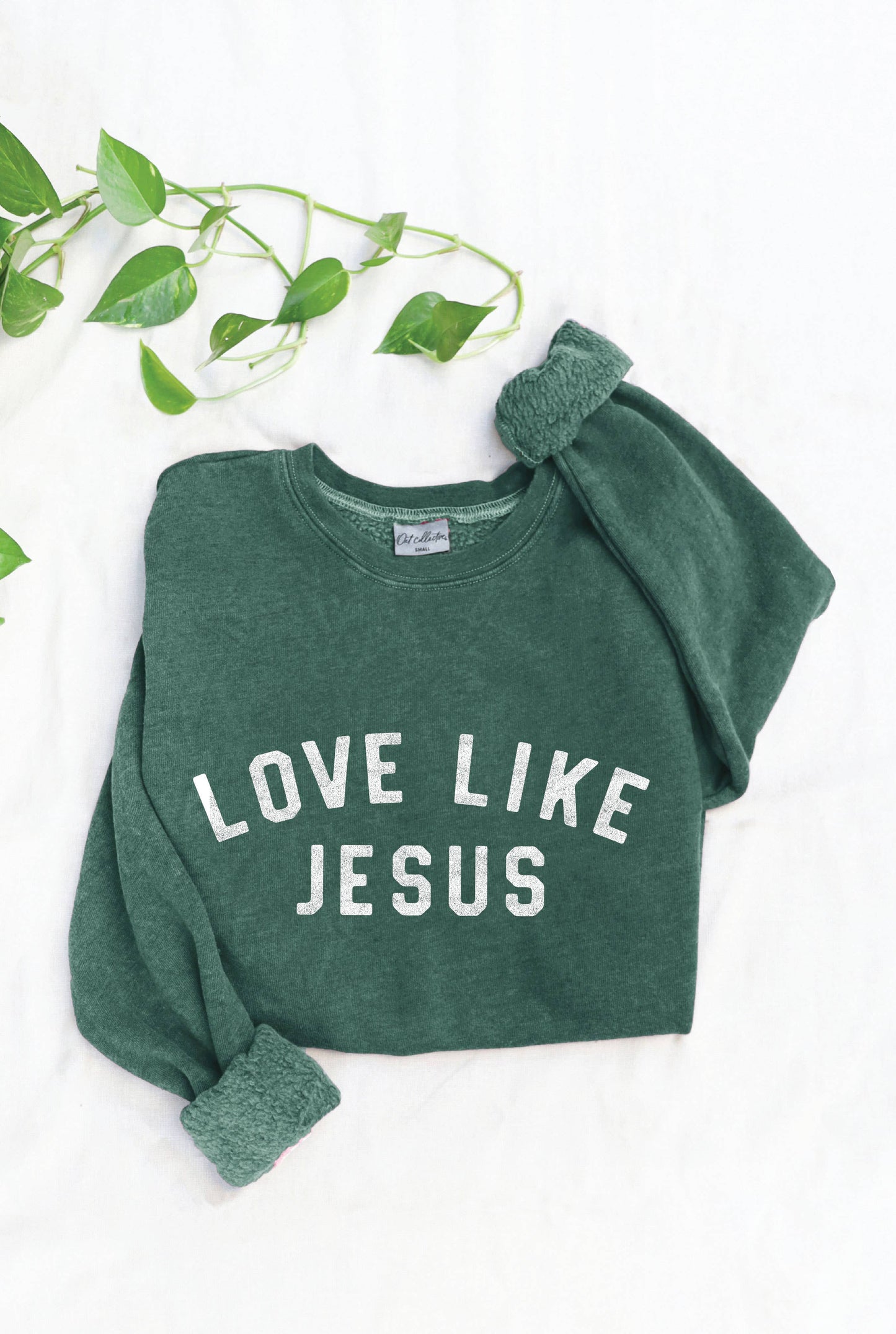 LOVE LIKE JESUS Mineral Graphic Sweatshirt: XL / DUSTY FOREST