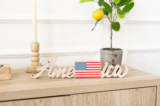 45198 - 16x4 wood cutout (AMERICA)  Americana Summer Décor