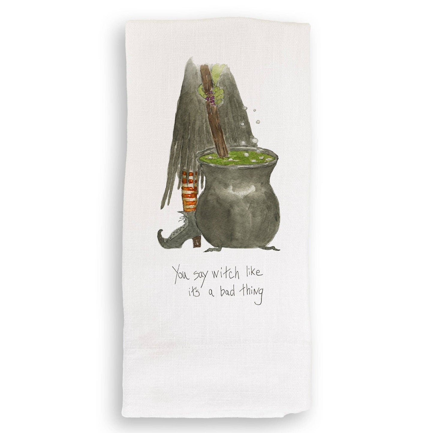 Witch Stirring Pot: Dishtowel / Keep Words / -