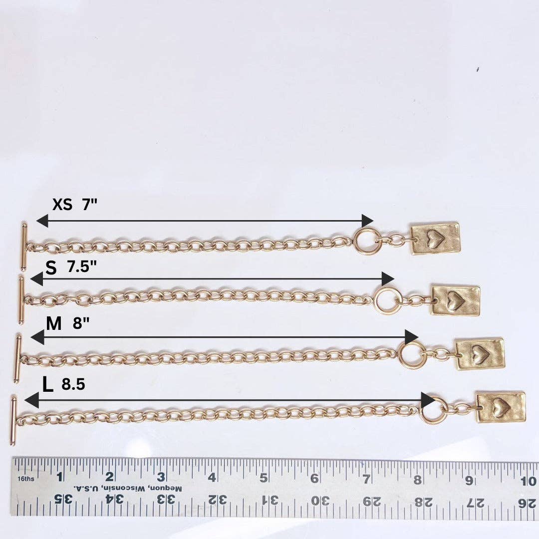 CHOOSE YOUR MESSAGE | SQUARE | Chain Bracelet: UNFUCKWITHABLE / GOLD / XS (7")