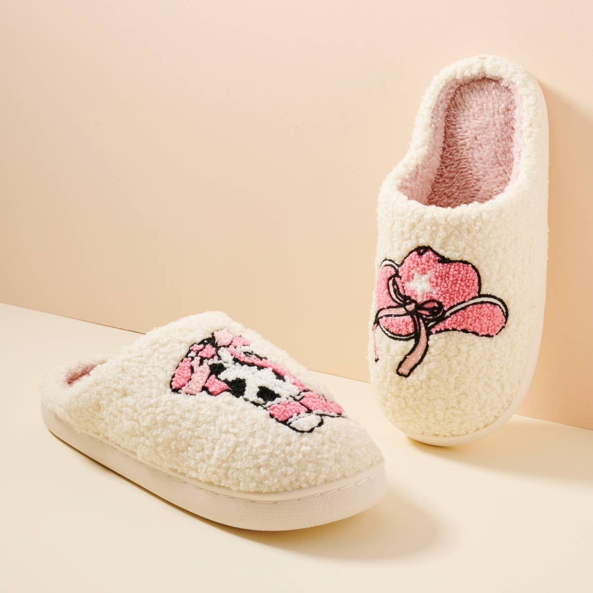 Western Boots and Hat Home Slippers: Pink / Small / 4DL98006