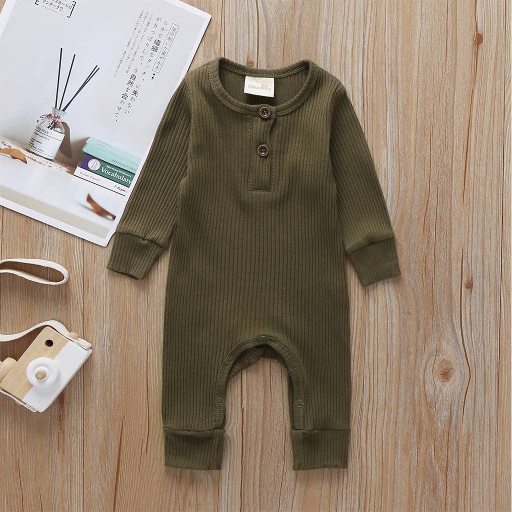 Baby Boy / Girl Cotton Knitted Style  Cardigan Jumpsuit: 9-12 Months / Ginger