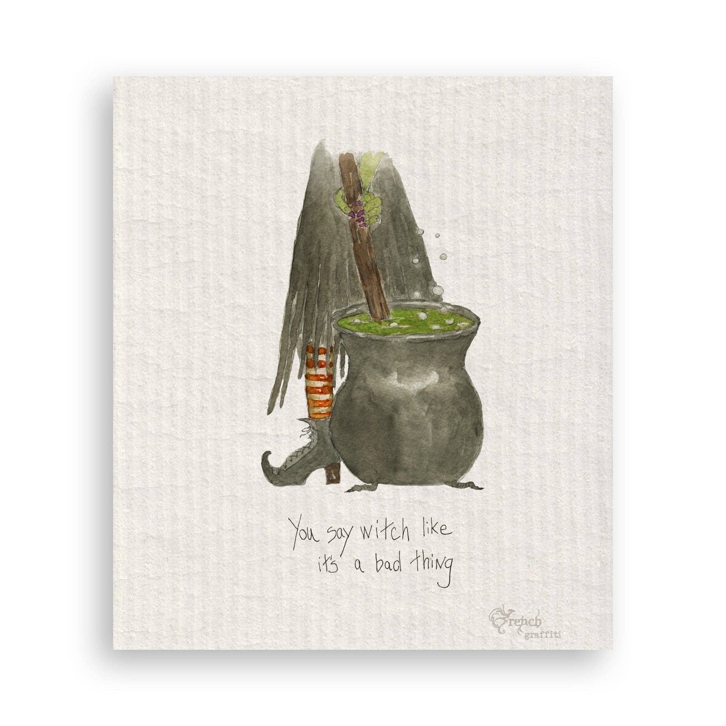 Witch Stirring Pot: Dishtowel / Keep Words / -