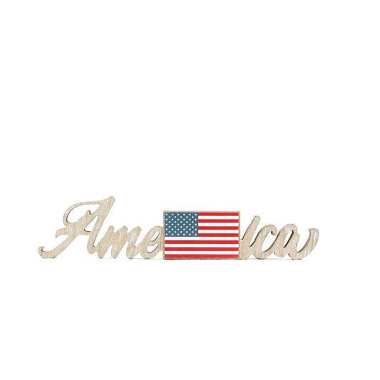 45198 - 16x4 wood cutout (AMERICA)  Americana Summer Décor