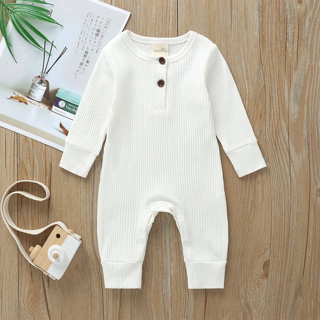 Baby Boy / Girl Cotton Knitted Style  Cardigan Jumpsuit: Newborn / Green