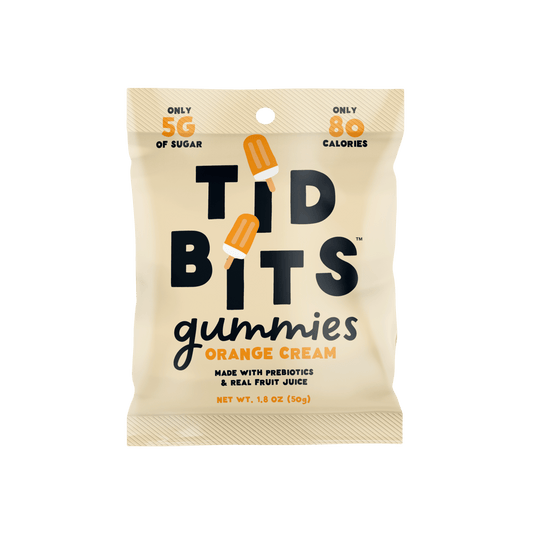 12pk Orange Cream Gummy Candy, Low Sugar 5g, Prebiotics: 12 Bags
