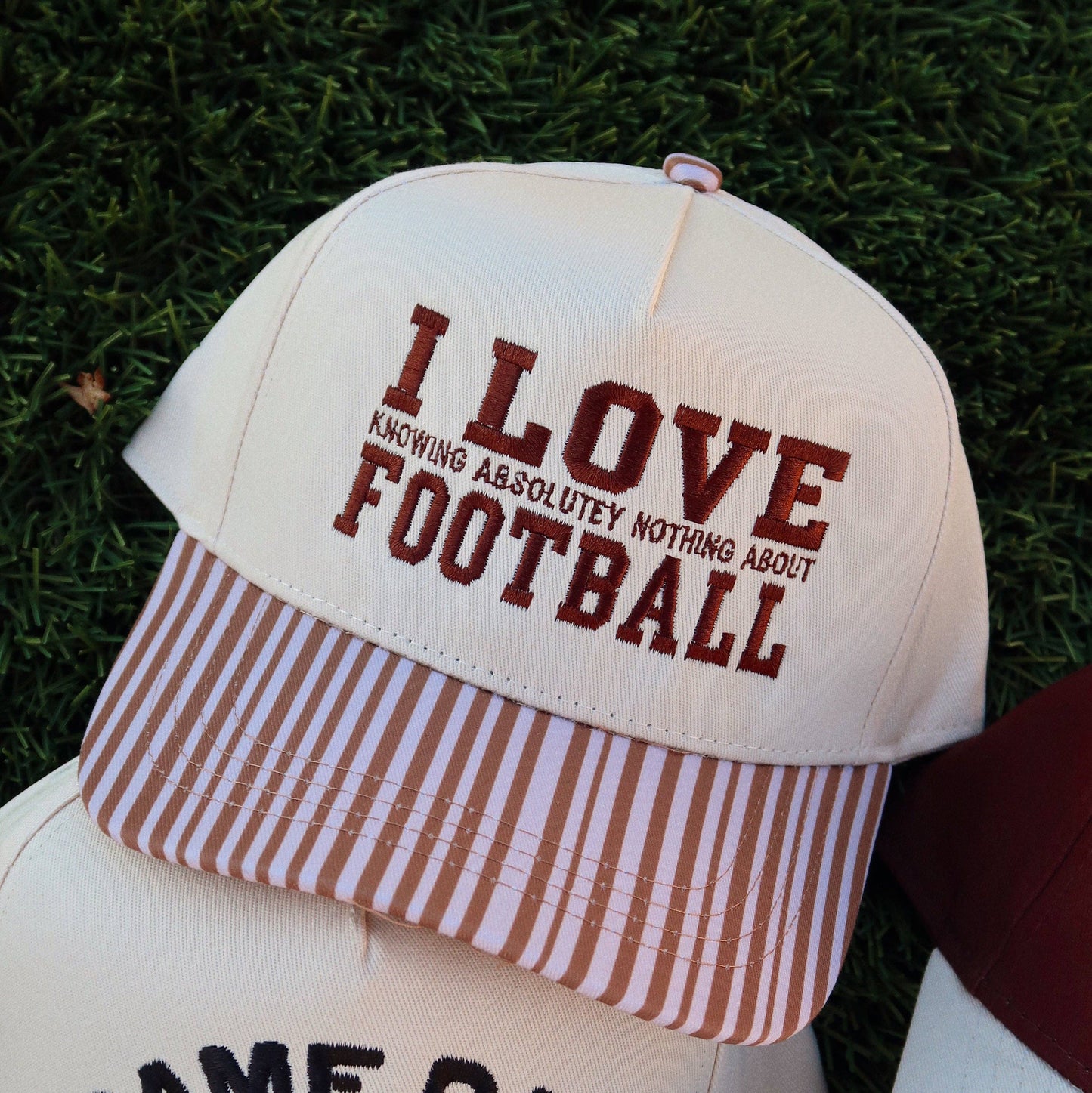 I Love Knowing Absolutely Nothing About Football Striped Hat