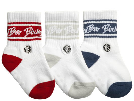 3-Pack Red/White/Blue socks: Newborn (0months - 4 months)