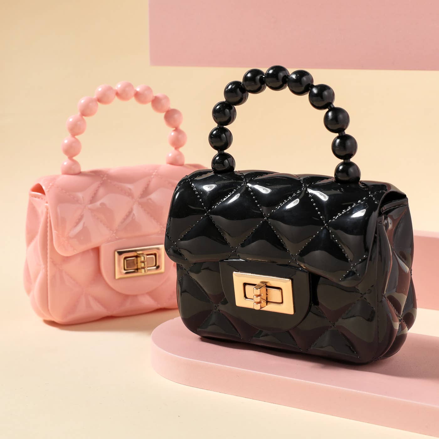 Toddler / Kid Lingge Pearl Handbag Clutch Purse for Girls: One Size / Black