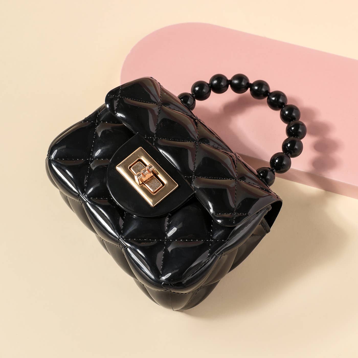 Toddler / Kid Lingge Pearl Handbag Clutch Purse for Girls: One Size / Black