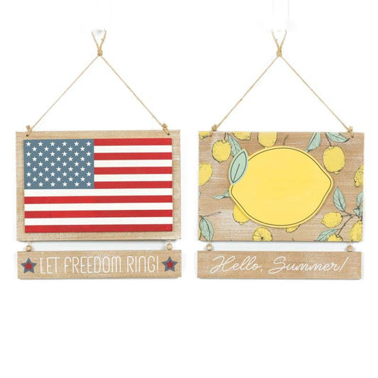 45182 - 12x10 rvs wood sign (FREEDOM/SUMMER)  Americana