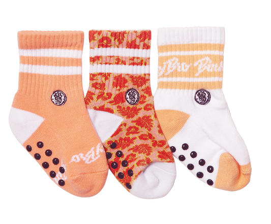 3-Pack Peach Leaves socks: Youth (3 years - 6 years)