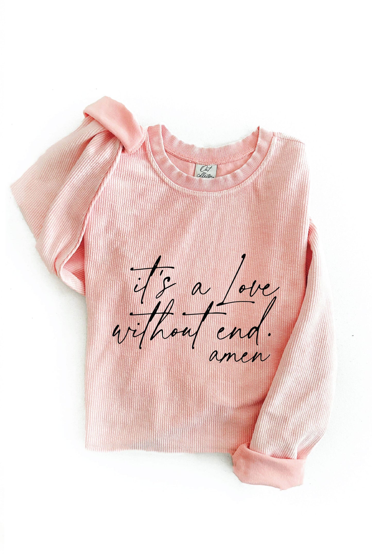 IT'S A LOVE WITHOUT END. AMEN Thermal Vintage Pullover: M / VINTAGE CHARCOAL
