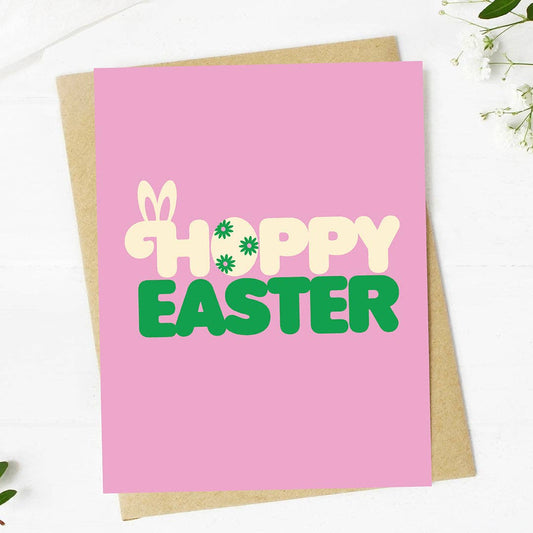 "Hoppy Easter" Bunny Egg Text Card