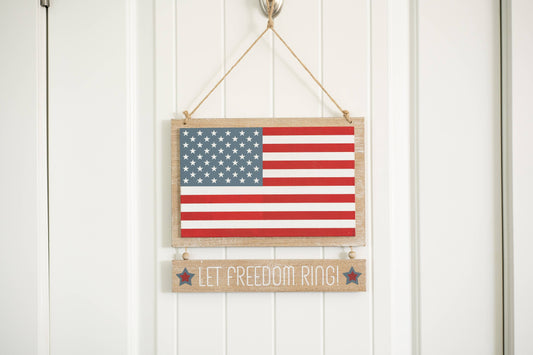 45182 - 12x10 rvs wood sign (FREEDOM/SUMMER)  Americana