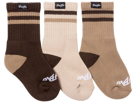 3-Pack Brown socks: Youth (3 years - 7 years)