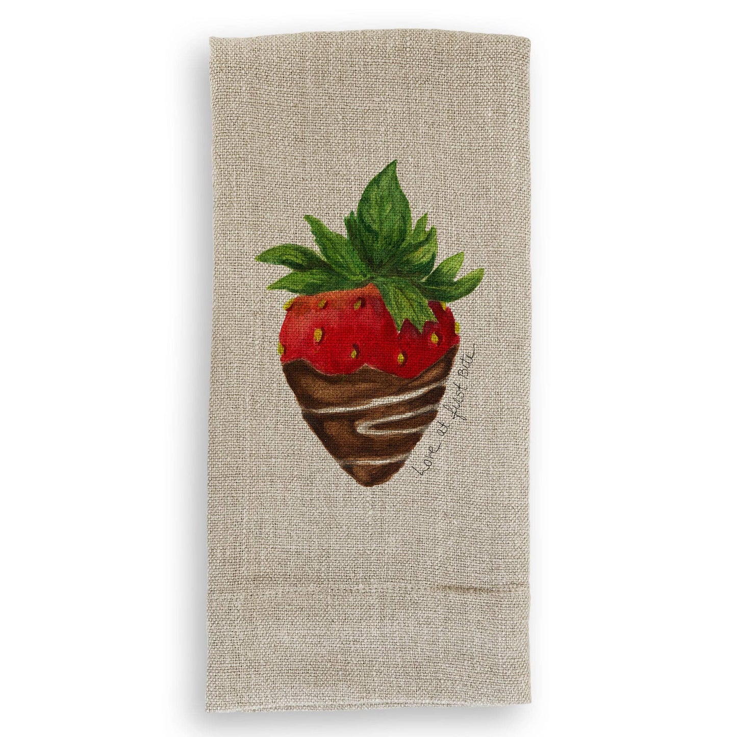 Love At First Bite Strawberry: - / Remove Words / Dishtowel