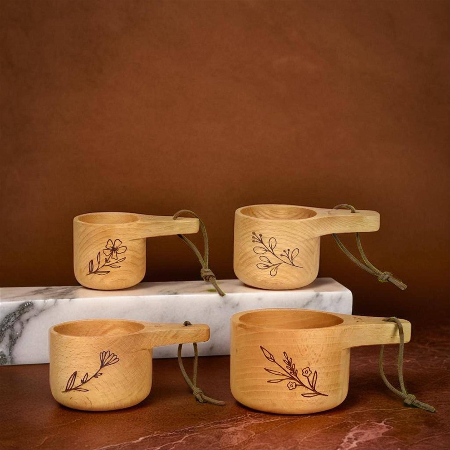 Wood Measuring Cups Baker Gift Set  (SKU#: 23287)