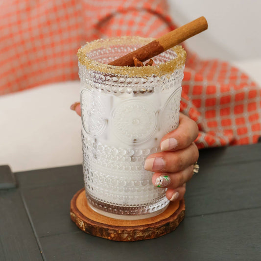 13 oz. Hobnail Beaded Floral Clear Drinking Glasses