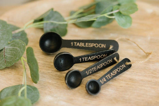 11757 - 6" wood measuring spoons set/4 (TBSP) KITCHEN