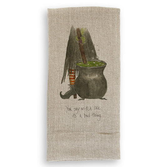 Witch Stirring Pot: Dishtowel / Keep Words / -