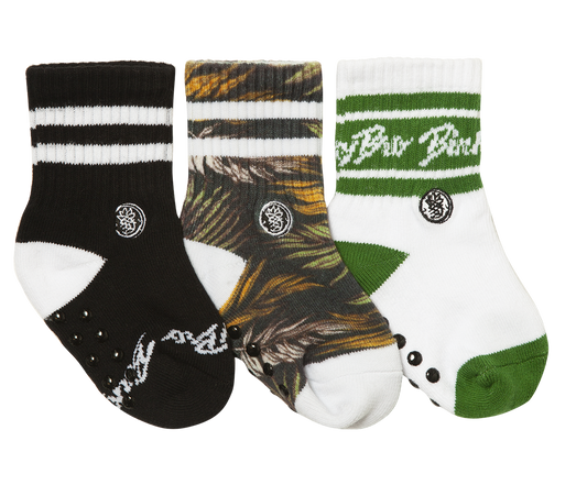 3-Pack Charcoal Palms socks: Youth (3 years - 6 years)