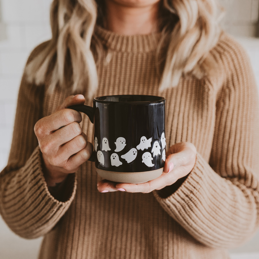 *NEW* Ghost Pattern Stoneware Coffee Mug - Halloween Decor