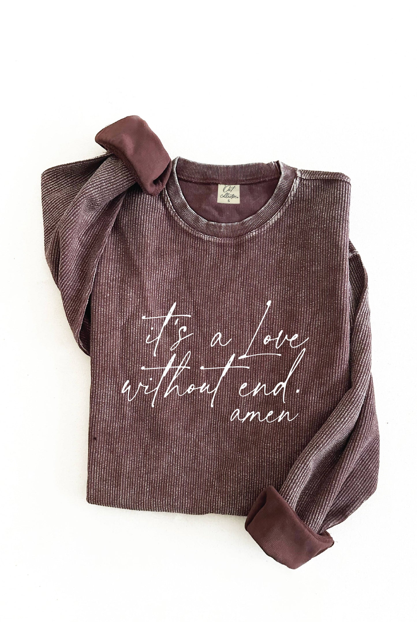 IT'S A LOVE WITHOUT END. AMEN Thermal Vintage Pullover: S / VINTAGE CHARCOAL