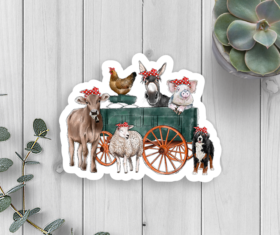 Farm Animals Vinyl Sticker
