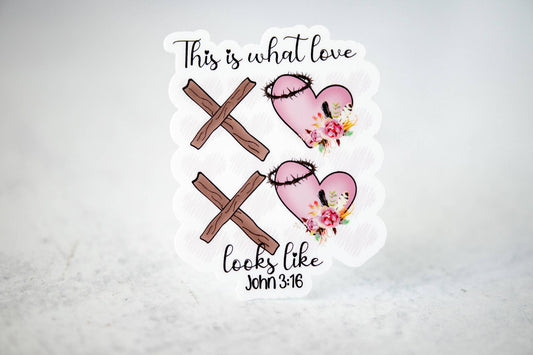 What Love Looks Like, Vinyl Sticker, 3x3 in.