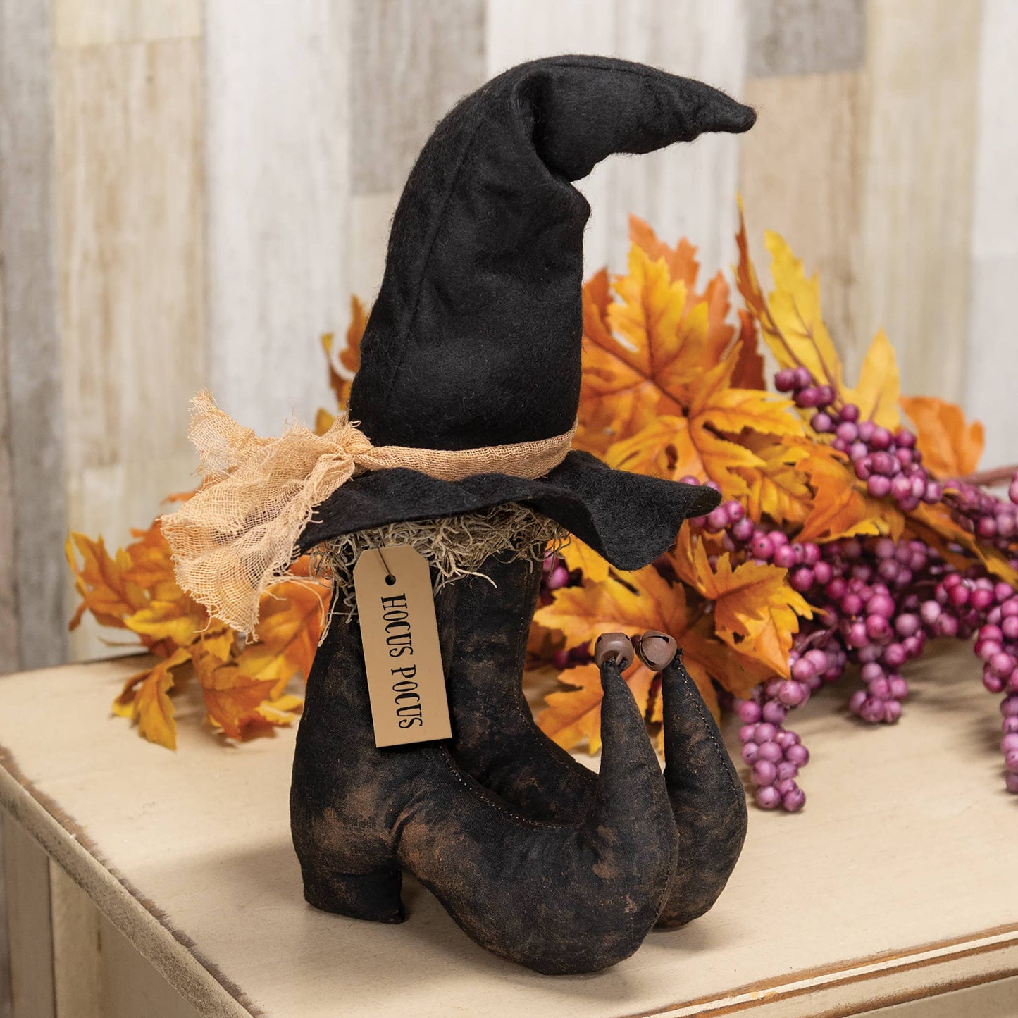 Stuffed Witch Boots & Hat Sitter - 14"H