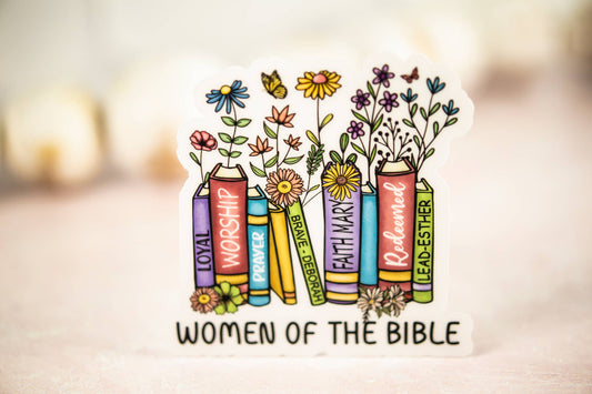 Women Of The Bible, Christian, Book, Vinyl Sticker, 3x3 in.