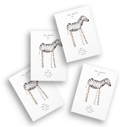 Zebra with Baby Quote Enclosure Cards | Pack of 4