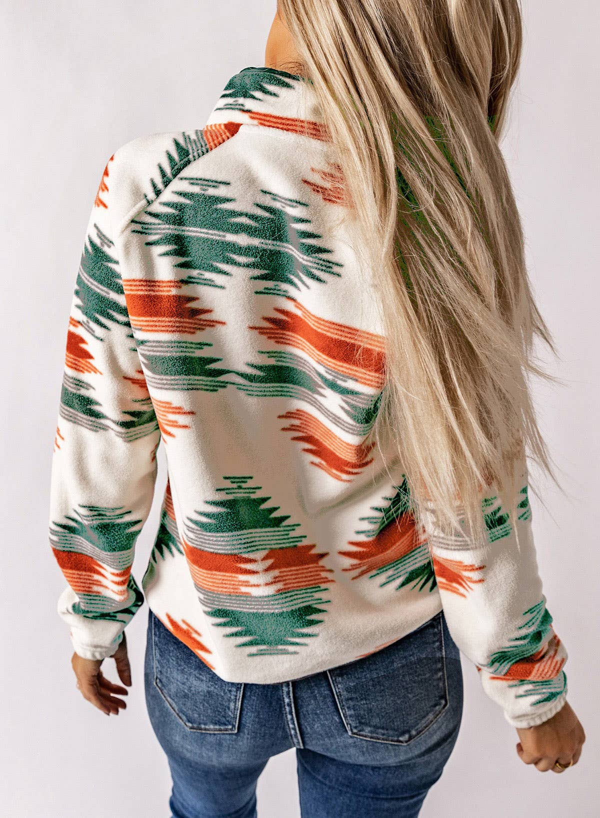 Rustic Charm: Snap Buttoned Fleece Jacket: S / Green
