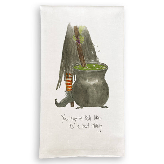 Witch Stirring Pot: Dishtowel / Keep Words / -
