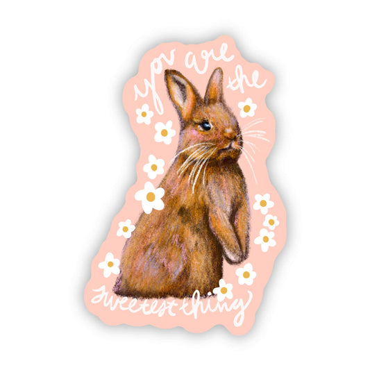 "You are the sweetest thing" bunny pink sticker