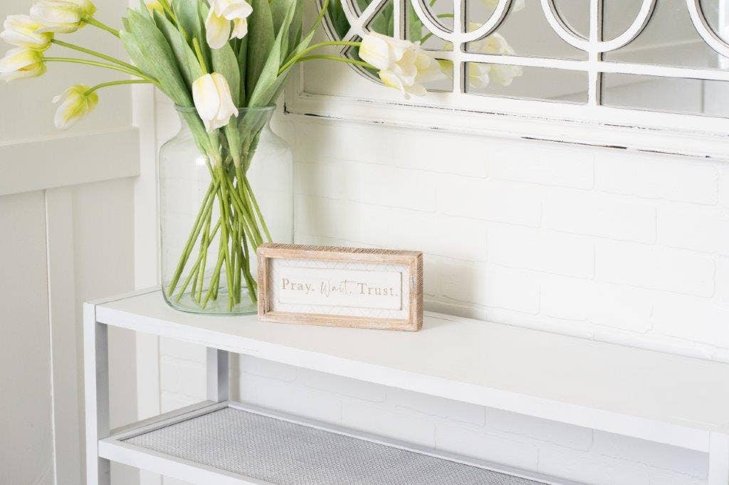 11862 - 10x4 wood frame sign PRAY Sympathy Bereavement Gift