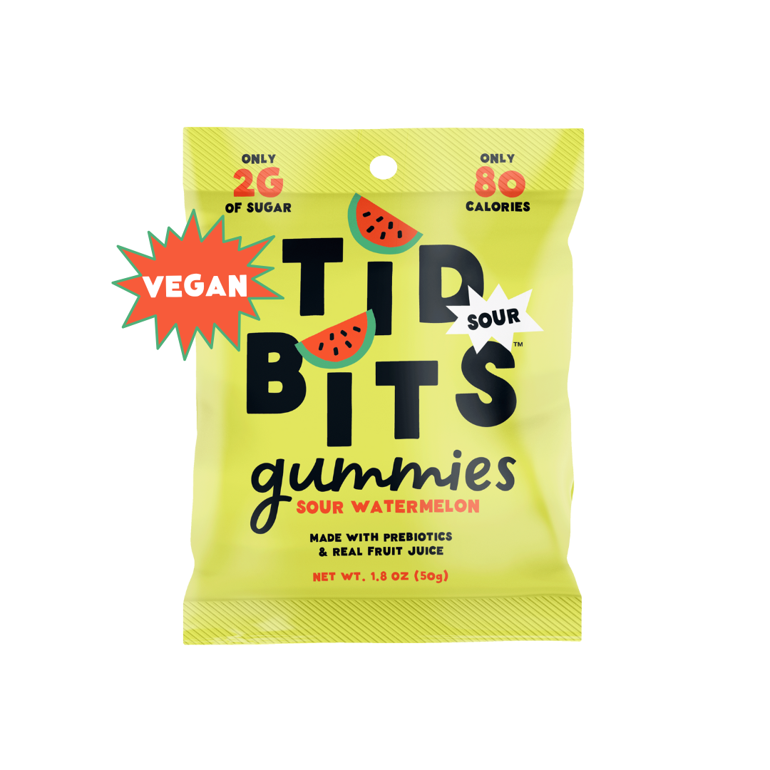 12pk Sour Watermelon Gummy Candy, Low Sugar, Prebiotic,Vegan: 12 bags