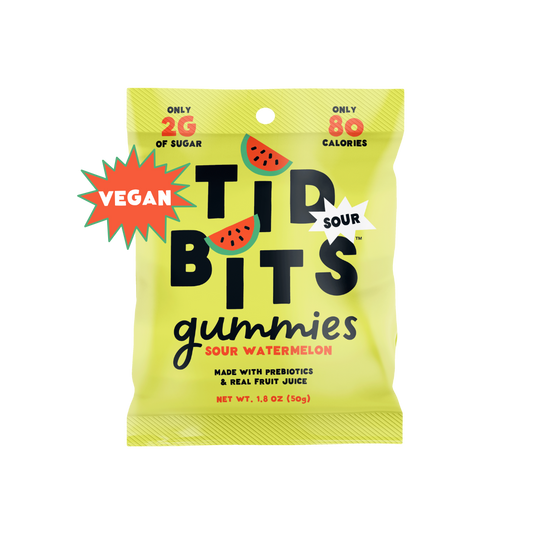 12pk Sour Watermelon Gummy Candy, Low Sugar, Prebiotic,Vegan: 12 bags