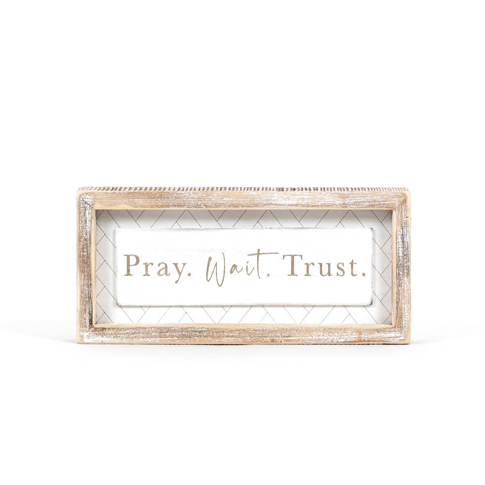 11862 - 10x4 wood frame sign PRAY Sympathy Bereavement Gift