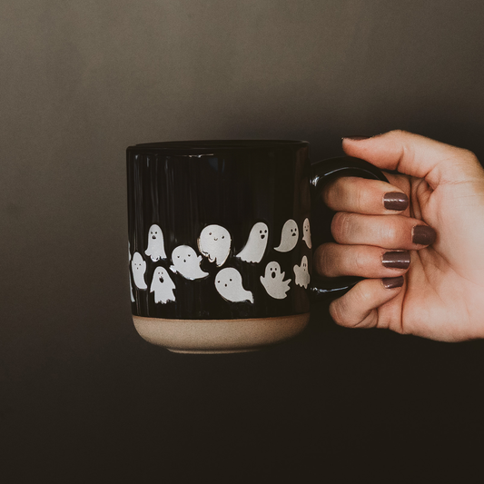 *NEW* Ghost Pattern Stoneware Coffee Mug - Halloween Decor