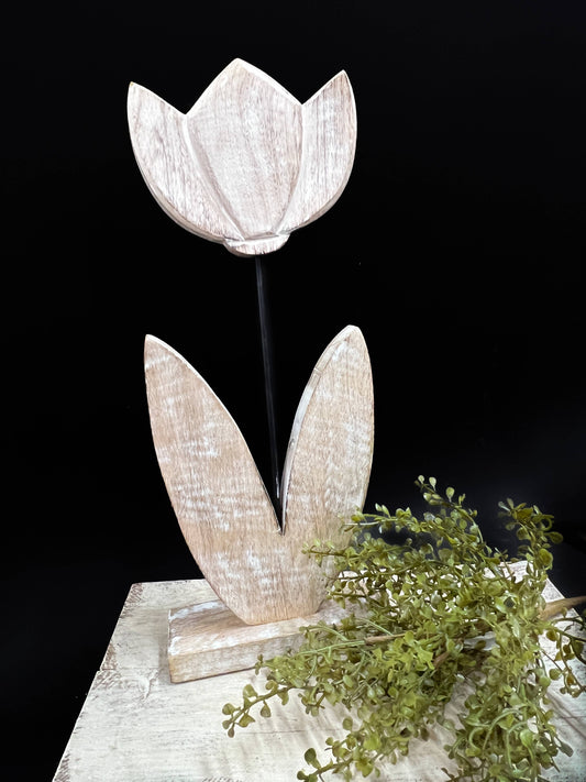 Whitewashed Tulip Stand 7.5x20in