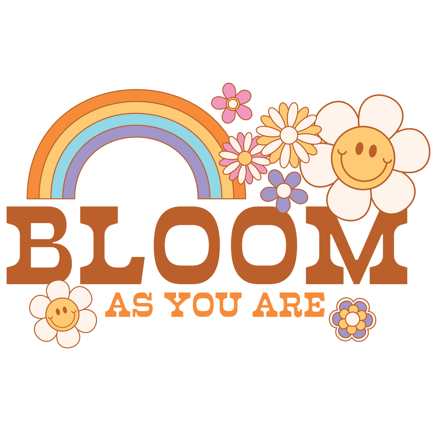 Retro Bloom As You Are Vinyl, Sticker, 3x3 in