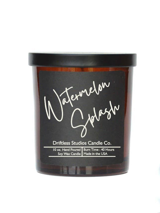 Watermelon Splash Soy Candle -10oz Jar With Lid Black Label