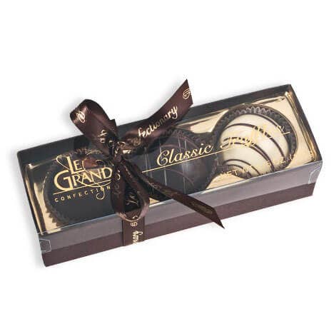 3 Piece Grand Chocolate Truffle Box Collection - Valentine's: Clear on Brown