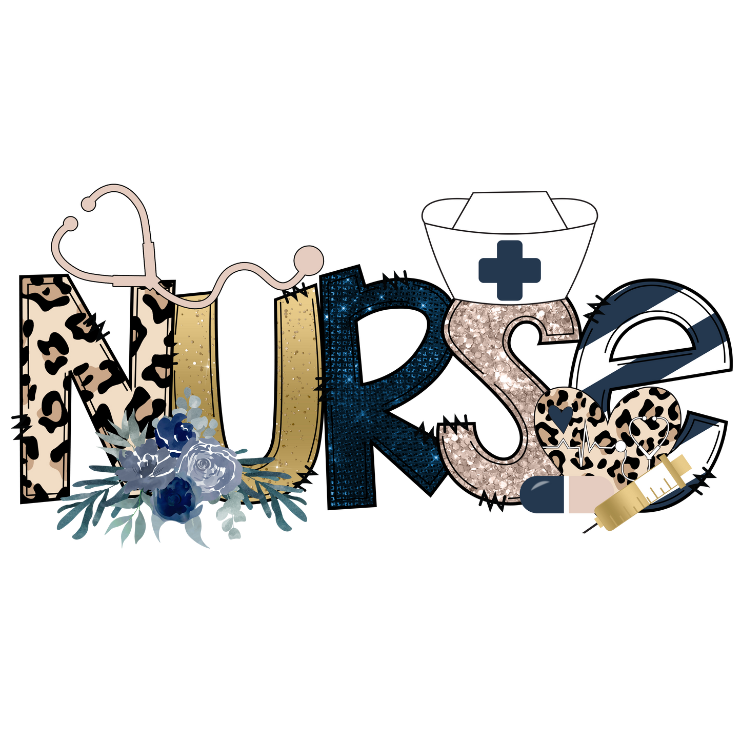 Nautical Nurse Vinyl, Sticker, 3x3 in