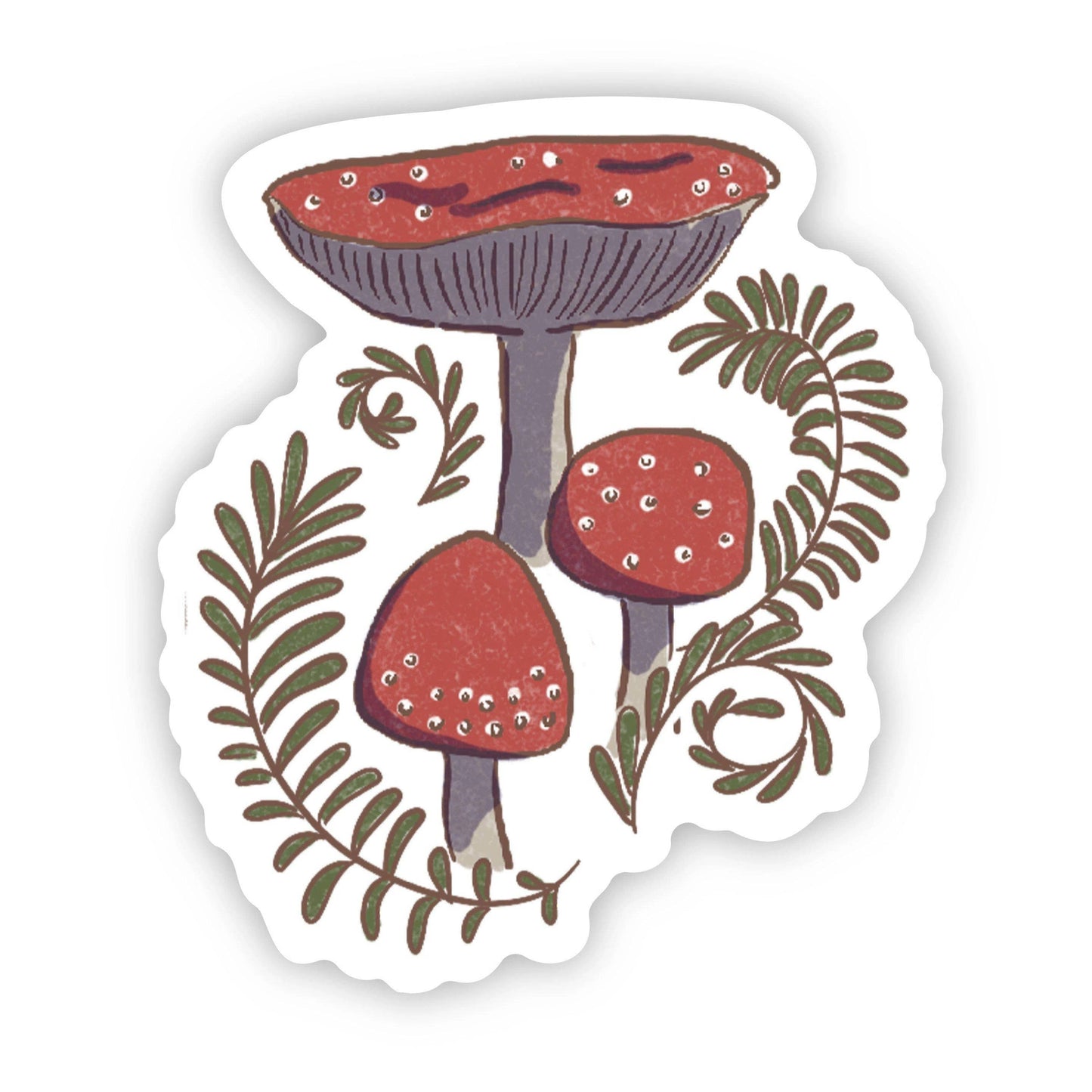 Three Red Mushrooms Sticker