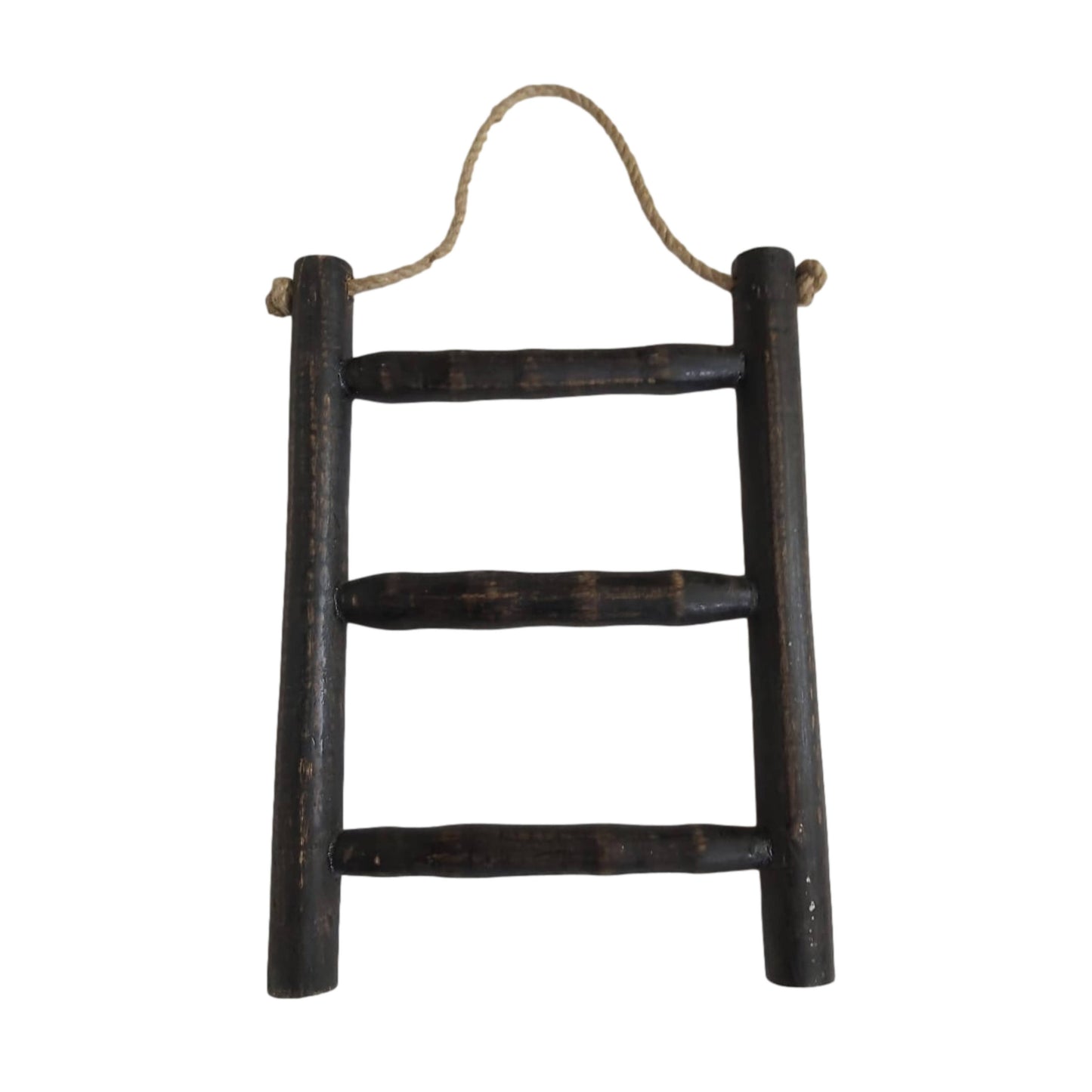 Tea Towel 3-Rung Wall Ladder with Rope Hanger